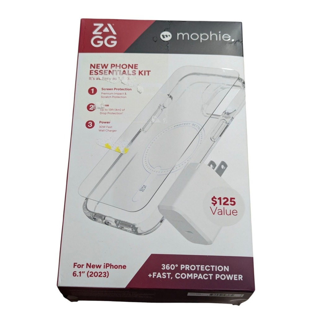 W5-O Zagg mophie‎ Essentials Kit Crystal Palace Case + 30W Charger iPhone 15